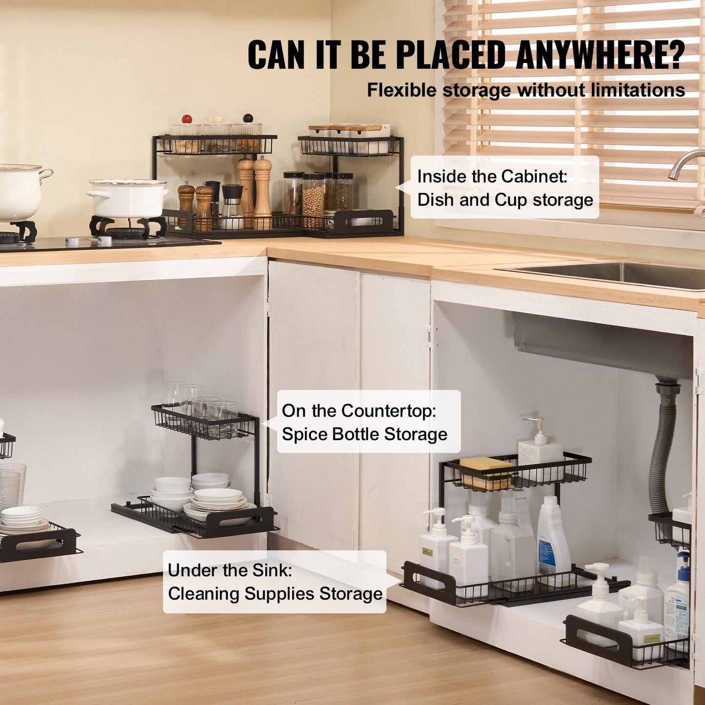 2-Tier Pull-Out Cabinet Organizer